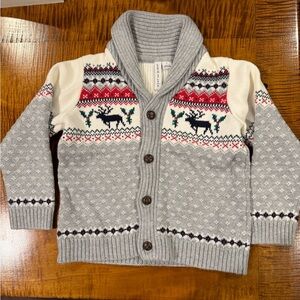 Janie and Jack Gray and Cream Kids Sweater